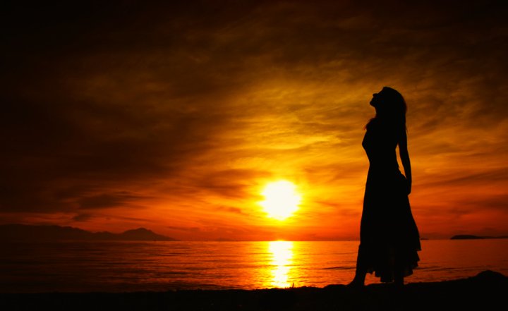 Sunset woman