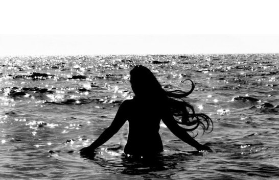 woman in ocean