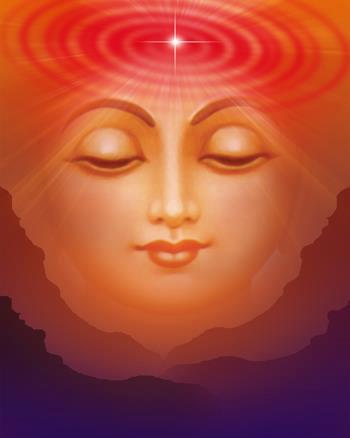 Meditative Face with Soul sparkling